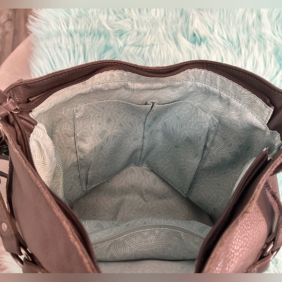 The Sak Gray Studded Leather Shoulder Bag Large Size Like New! FIRM 70% OFF - Picture 5 of 10